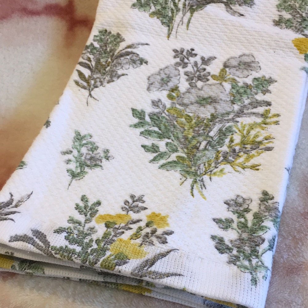 Spring Wild Flowers Farmhouse Kitchen Towels Set of 2 Aurora Studio NWT cotton - Picture 8 of 16
